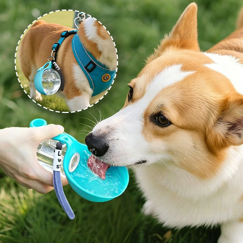 2-In-1 Portable Dog Pet Water Bottle Leak-Proof Compact Outdoor Travel Water Dispenser Plastic Pet Water Drinking Supplies